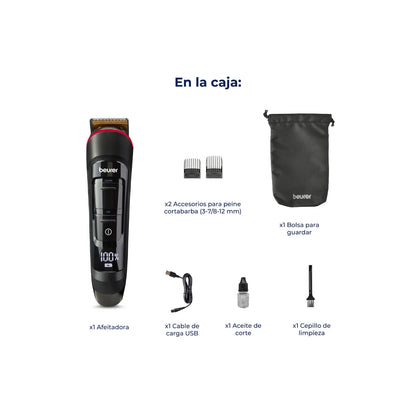 Rasuradora para Barba, Lavable con Cuchilla de Acero Inoxidable y Revestimiento de Titanio MN4X