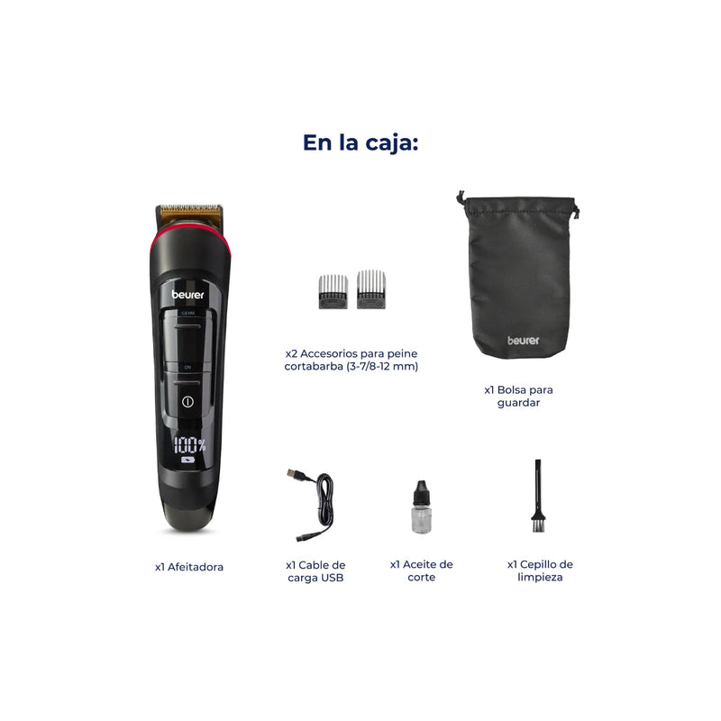 Rasuradora para Barba, Lavable con Cuchilla de Acero Inoxidable y Revestimiento de Titanio MN4X