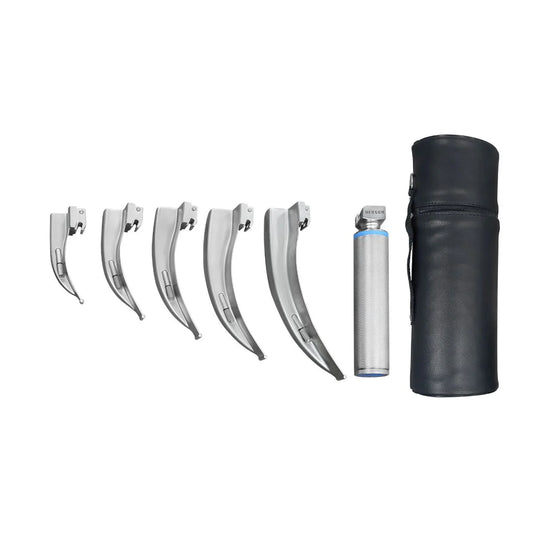 Estuche de Laringoscopio McIntosh con 5 Hojas y Mango Universal Hergom Medical | Acero inoxidable