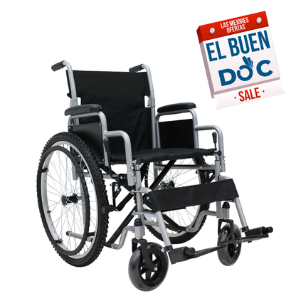 Silla De Ruedas de Acero Todo Terreno Soporta Hasta 110kg y Fácil Transportación y Manejo / S450 Marca Handy