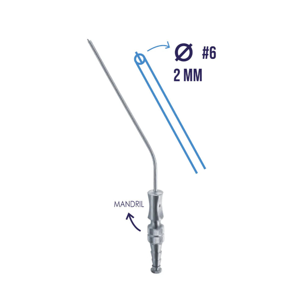 Cánula Frazier Ferguson Hergom Medical | Acero inoxidable de alta calidad