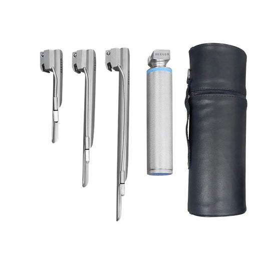 Estuche de Laringoscopio Miller de Luz Estándar con 3 Hojas Hergom Medical | Acero inoxidable