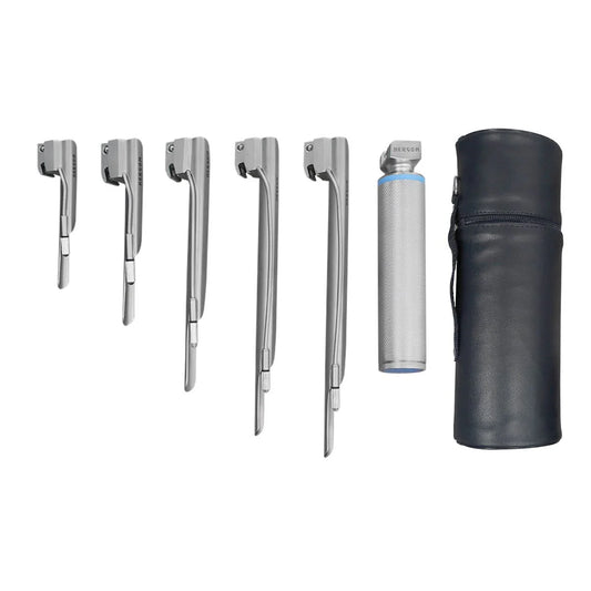 Estuche de Laringoscopio Miller de Luz Estándar con 5 Hojas Hergom Medical | Acero inoxidable