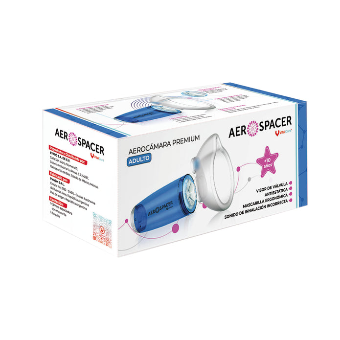 Aerocámara Premium Aerospacer con Mascarilla y Boquilla – Adulto