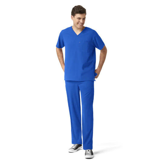 Set Uniforme Quirúrgico de Filipina Médica con Cuello V + Pantalón con Panel de Punto para Hombre - Marca Wink Aero