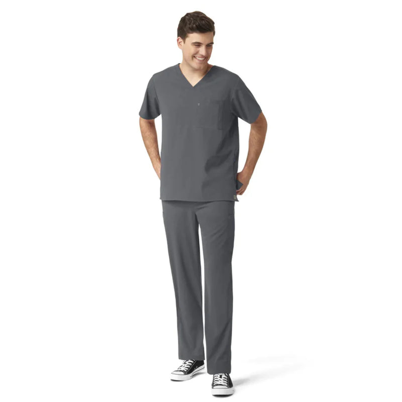 2X1 Set Uniforme Quirúrgico de Filipina Médica con Cuello V + Pantalón con Panel de Punto para Hombre - Marca Wink Aero