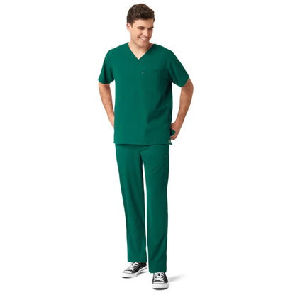 Set Uniforme Quirúrgico de Filipina Médica con Cuello V + Pantalón con Panel de Punto para Hombre - Marca Wink Aero