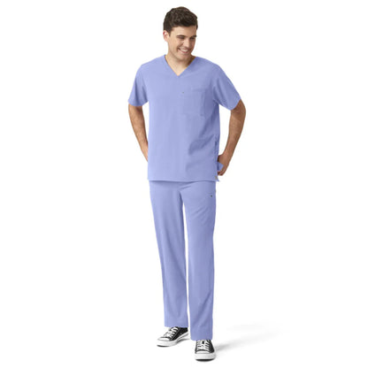 Set Uniforme Quirúrgico de Filipina Médica con Cuello V + Pantalón con Panel de Punto para Hombre - Marca Wink Aero