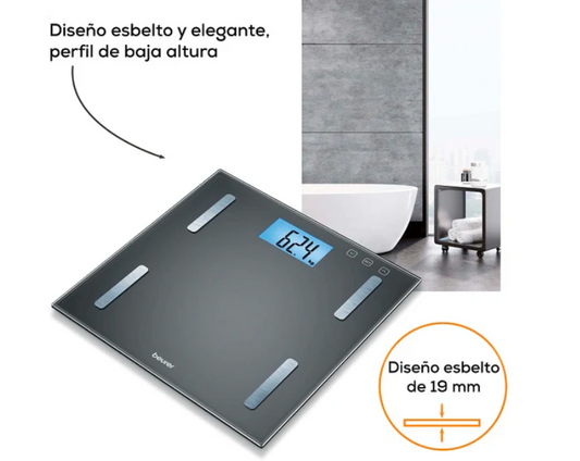 Báscula Diagnóstica Corporal con Análisis de Cuerpo Entero, IMC y Pantalla XL, Hasta 180 kg / BF180 Marca Beurer