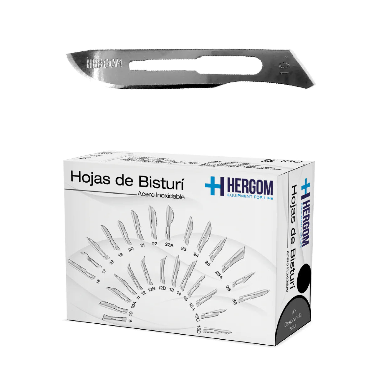 Hojas para Bisturí Hergom Medical | Caja con 100 Piezas