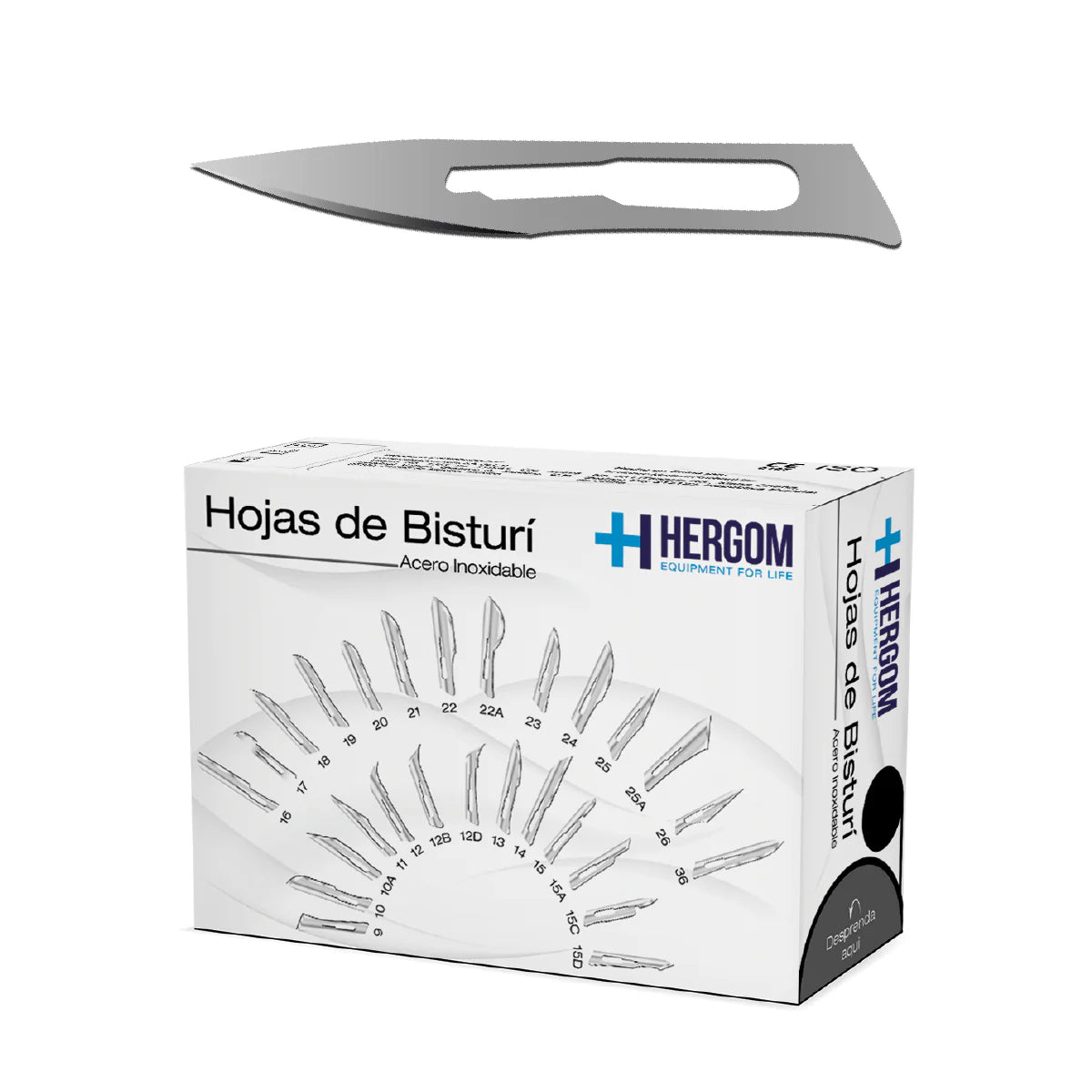 Hojas para Bisturí Hergom Medical | Caja con 100 Piezas