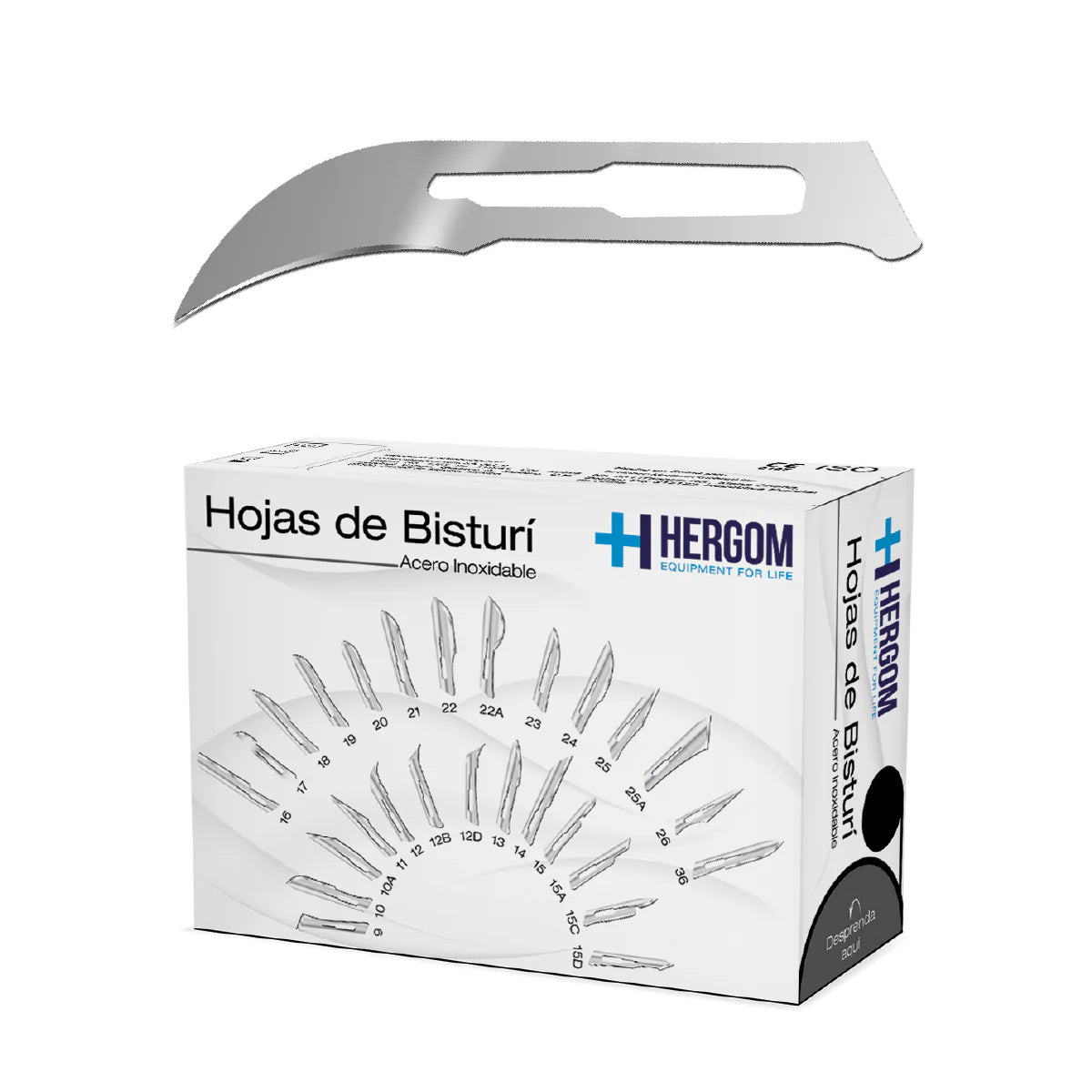 Hojas para Bisturí Hergom Medical | Caja con 100 Piezas