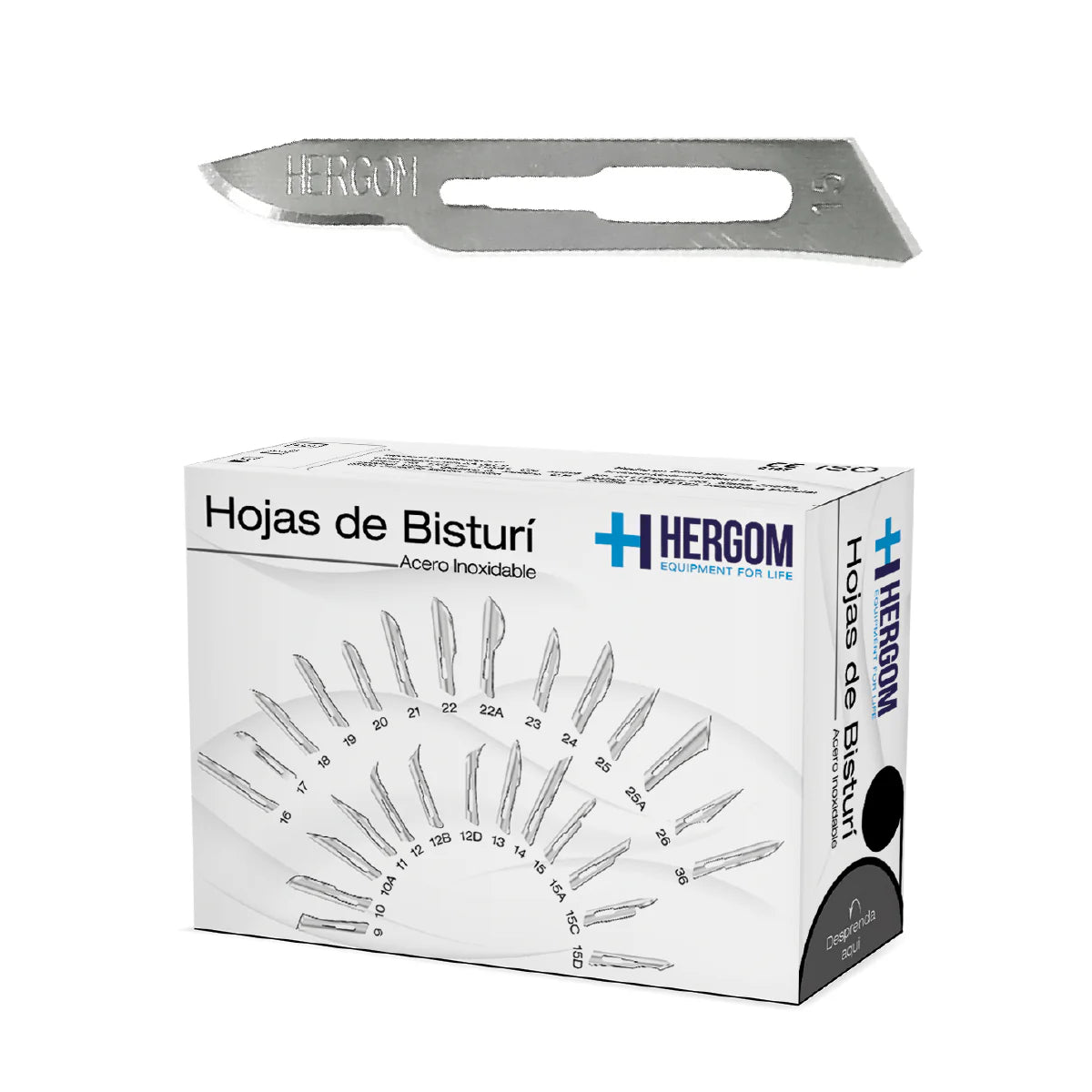 Hojas para Bisturí Hergom Medical | Caja con 100 Piezas