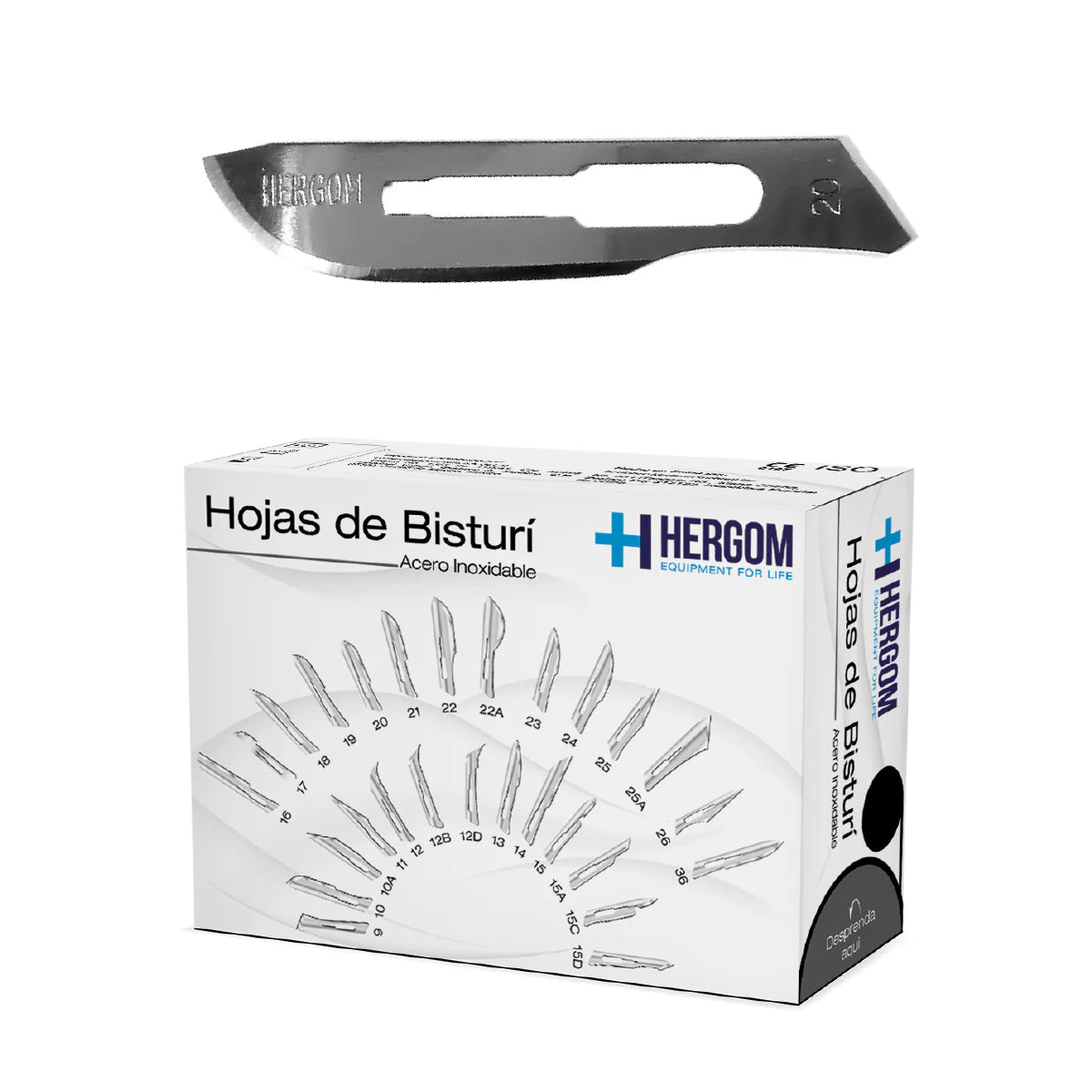 Hojas para Bisturí Hergom Medical | Caja con 100 Piezas