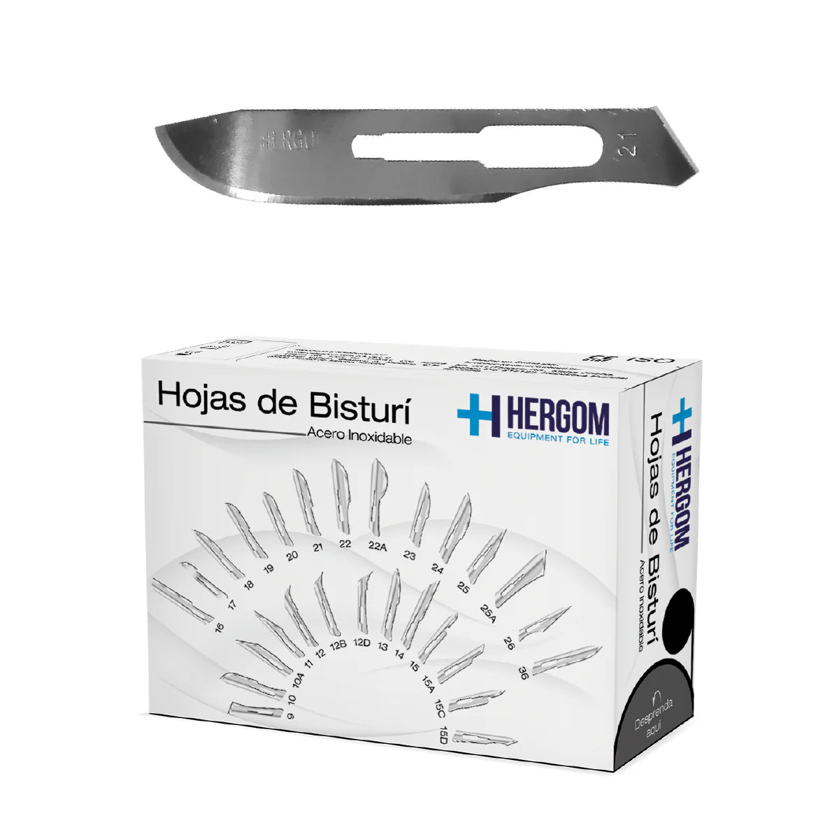 Hojas para Bisturí Hergom Medical | Caja con 100 Piezas