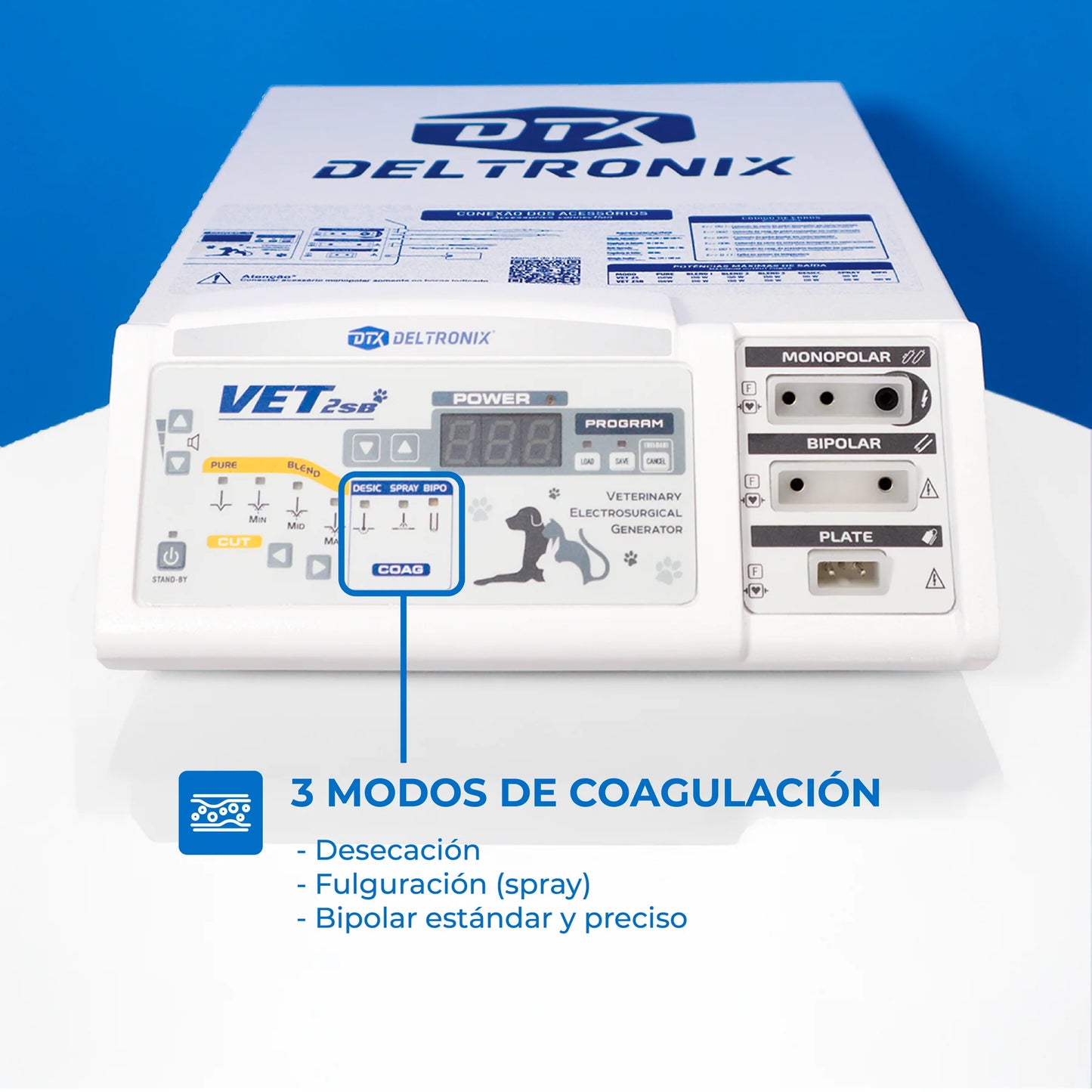 Unidad de electrocirugía de alta frecuencia veterinario de 150 w con función bipolar - Marca Deltronix