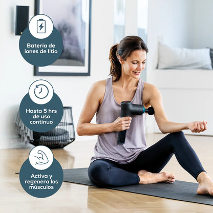 Pistola de masaje, Massage Gun con 5 accesorios, potente masaje de puntos gatillo, relajación de tensiones, masajeador muscular con 9 niveles de intensidad, con batería recargable MG 185