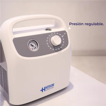 Aspirador de Flemas y Secreciones Portátil de Hasta 28 Litros por Minuto con Presión Regulable - Marca Hergom  7E-B