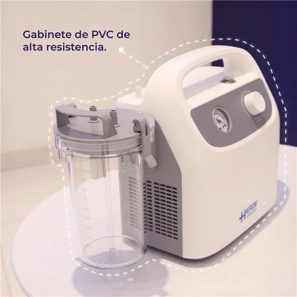 Aspirador de Flemas y Secreciones Portátil de Hasta 28 Litros por Minuto con Presión Regulable - Marca Hergom  7E-B