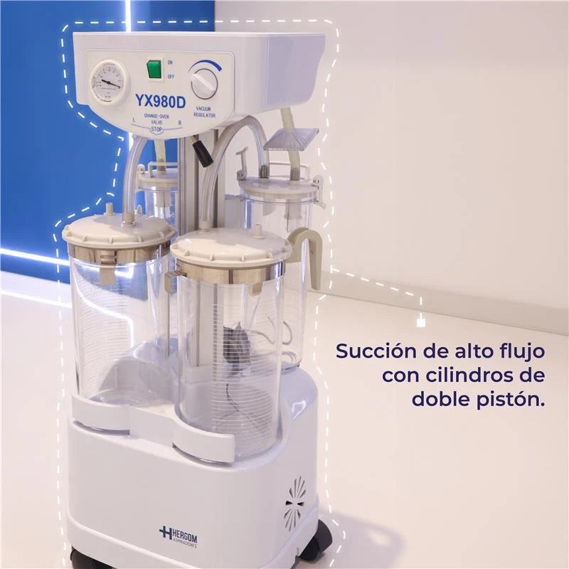 Máquina de Liposucción | Aspirador Quirúrgico para liposucción de 98 L x minuto | Modelo YX980D - Marca Hergom Aspiradores