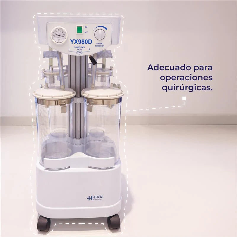 Máquina de Liposucción | Aspirador Quirúrgico para liposucción de 98 L x minuto | Modelo YX980D - Marca Hergom Aspiradores