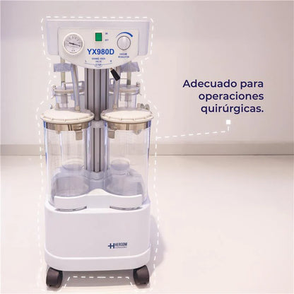 Máquina de Liposucción | Aspirador Quirúrgico para liposucción de 98 L x minuto | Modelo YX980D - Marca Hergom Aspiradores
