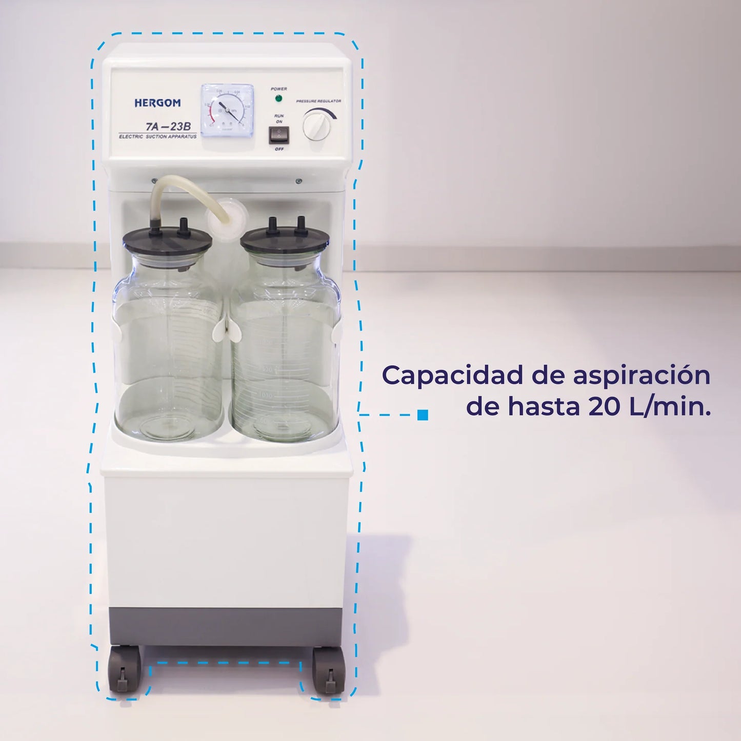 Aspirador Quirúrgico de Flemas y Secreciones de 20 L x minuto, Modelo 7A-23B
