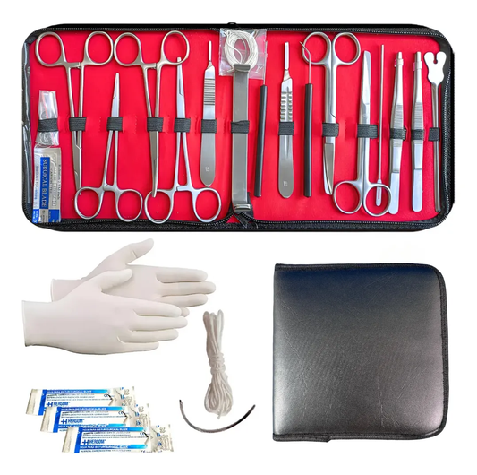 Estuche de Disección 20 piezas + 5 piezas de regalo | Marca Hergom Silvery