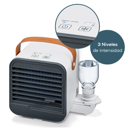 Mini enfriador y ventilador de Aire Portátil / Mini Aire Acondicionado LV50 Marca Beurer con conexión USB