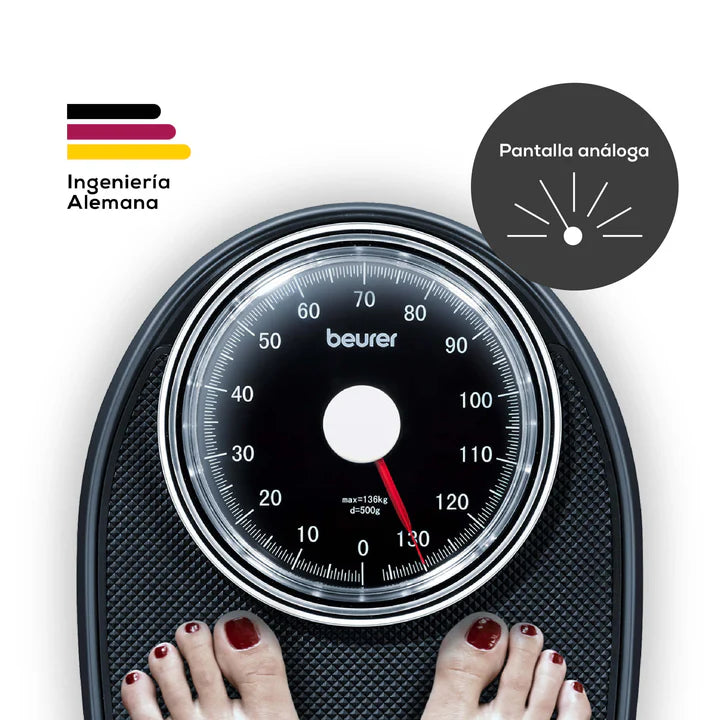 Báscula mécanica de hasta 135 kg. con diseño clásico y superficie antideslizante MS40 Marca Beurer