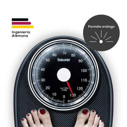 Báscula mécanica de hasta 135 kg. con diseño clásico y superficie antideslizante MS40 Marca Beurer