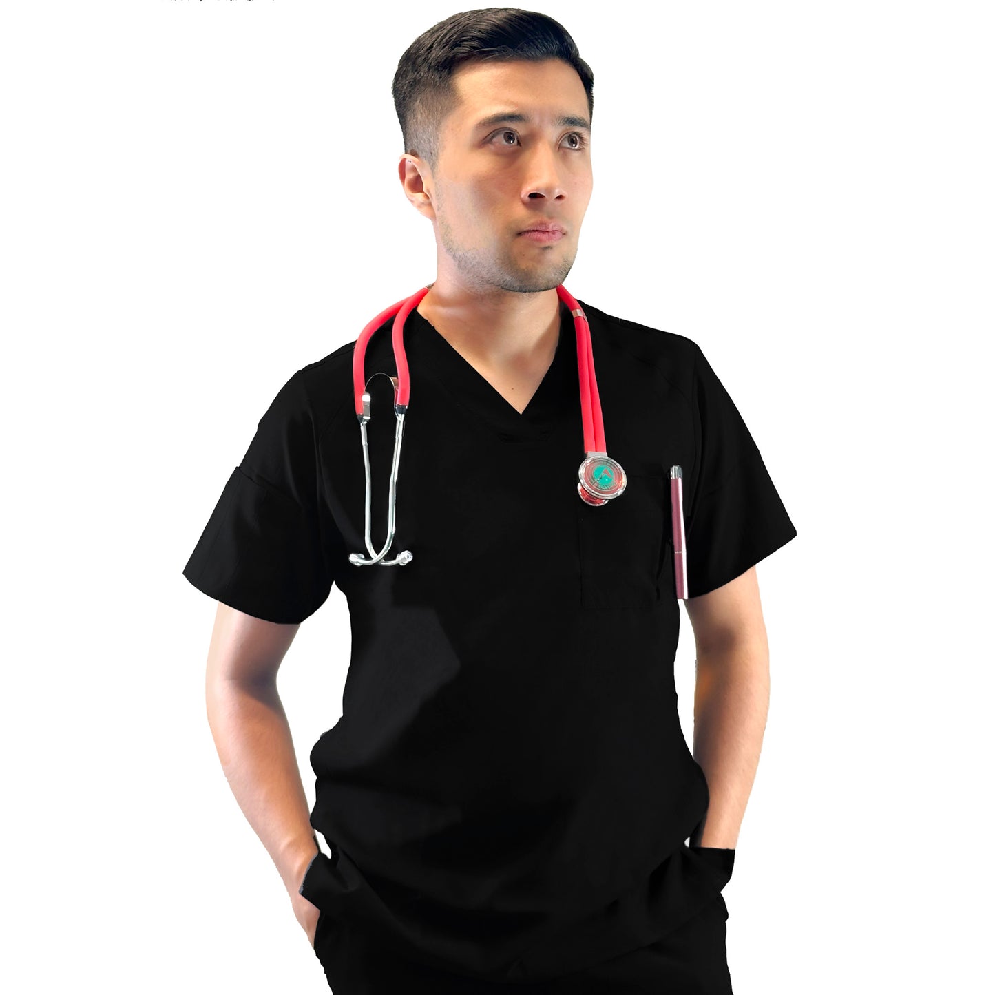 FILIPINA DE CUELLO EN V PARA HOMBRE COLOR NEGRO (6355-BLAC)