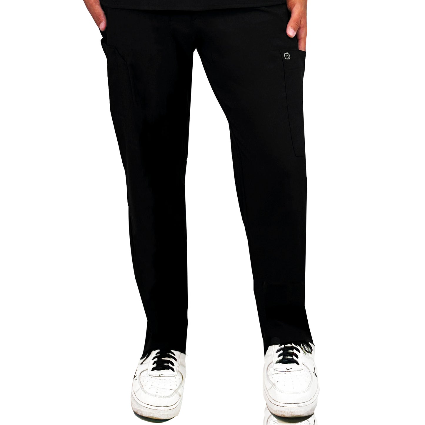 PANTALÓN CARGO FRONTAL LISO PARA HOMBRE COLOR NEGRO (5355-BLAC)