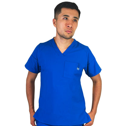 FILIPINA DE CUELLO EN V PARA HOMBRE COLOR AZUL REY (6355-ROYA)