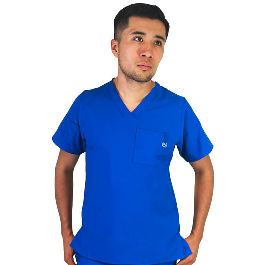 FILIPINA DE CUELLO EN V PARA HOMBRE COLOR AZUL REY (6355-ROYA)