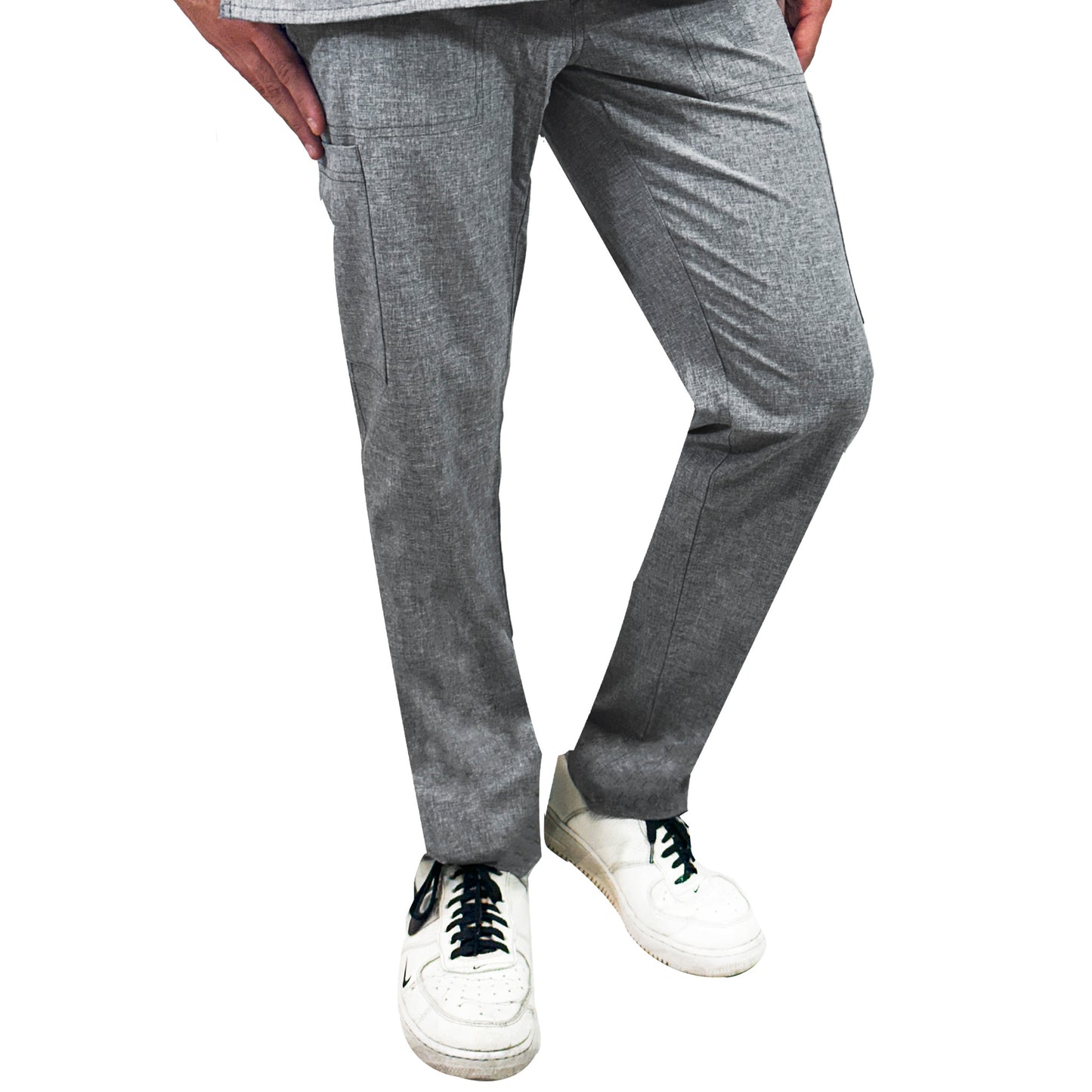 PANTALON CARGO CORTE RECTO Y AJUSTADO PARA HOMBRE COLOR GRIS CLARO (5434-GRHTS)