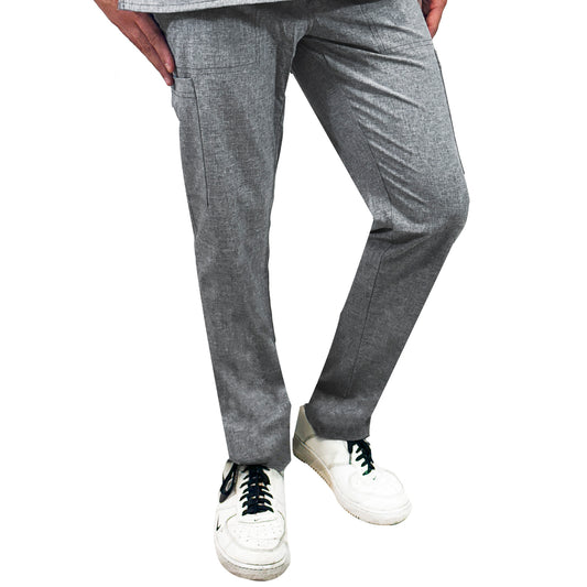 PANTALON CARGO CORTE RECTO Y AJUSTADO PARA HOMBRE COLOR GRIS CLARO (5434-GRHTS)