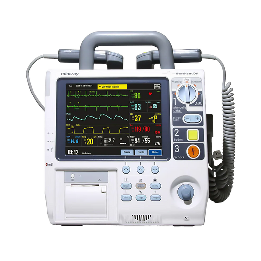 Desfibrilador Monitor Bifásico Profesional 4 en 1 Desfibrilación Manual, DEA, Marcapasos y Monitorización / BeneHeart D6 Marca Mindray