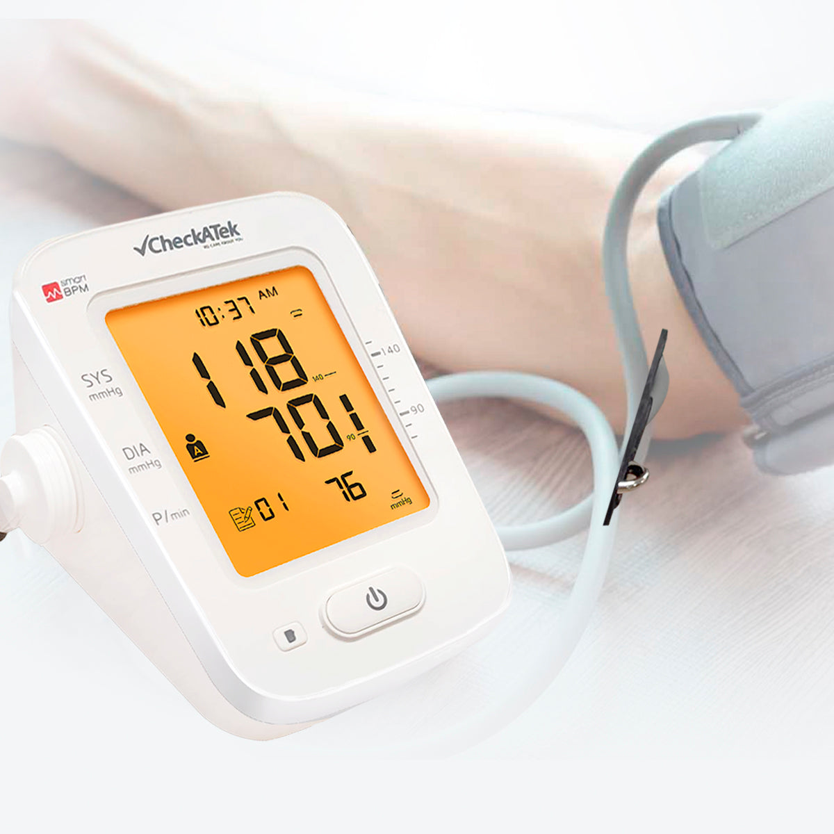 Baumanómetro digital para medir presión arterial con pantalla LCD y función de voz BD-1 | Marca Checkatek