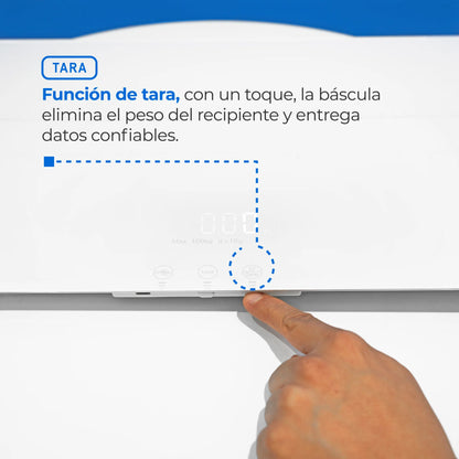 Báscula Veterinaria Digital inalámbrica recargable de alta precisión con función Tara y capacidad de hasta 100 kg P01E | Marca Hergom Vet