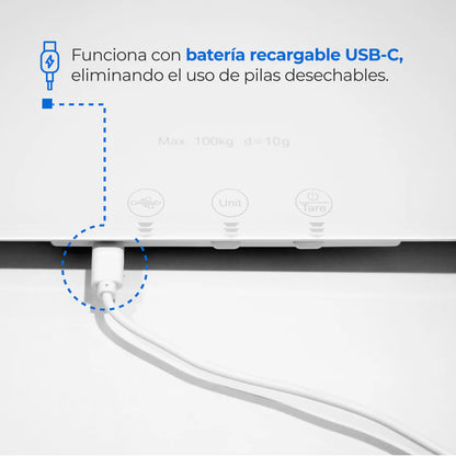 Báscula Veterinaria Digital inalámbrica recargable de alta precisión con función Tara y capacidad de hasta 100 kg P01E | Marca Hergom Vet