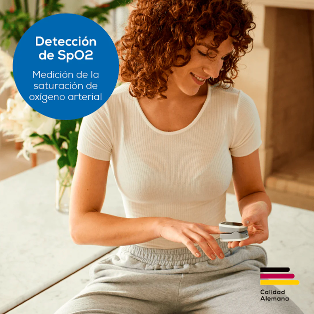 Oxímetro de pulso digital, mide oxígeno arterial y frecuencia cardiaca PO30 Marca Beurer