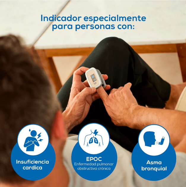 Oxímetro de pulso digital, mide oxígeno arterial y frecuencia cardiaca PO30 Marca Beurer