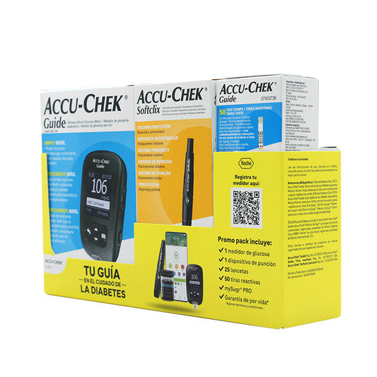 ACCU-CHEK Guide Promo Pack Accu-Chek® Guide + Softclix Kit + 50 Tiras Reactivas
