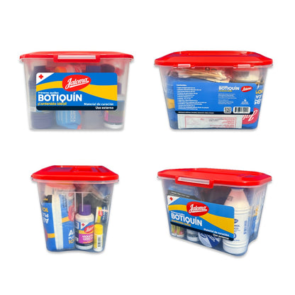 Botiquín de Primeros Auxilios con Caja Plástica Reutilizable Jaloma | Completo y Listo para Emergencias