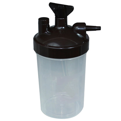 Vaso humidificador para concentrador y tanque de oxígeno, transparente y resistente a impactos CON ADAPTADOR- Marca Handy