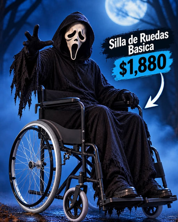 Silla de Ruedas Manual S100B para Adulto con Reposapiés Desmontables y Freno + Bolsa Organizadora