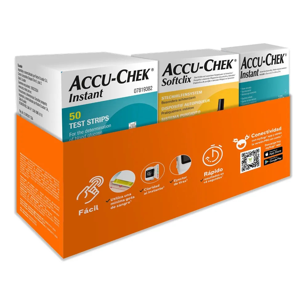 Accu Check PROMO PACK Instant + Softclix + Tiras Reactivas