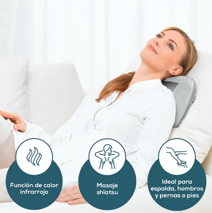 Almohada MG145 de Masaje Shiatsu para Todo el Cuerpo, Función de Luz y Calor, 4 Cabezales Distintos, Superficie Suave / MG145 Marca Beurer