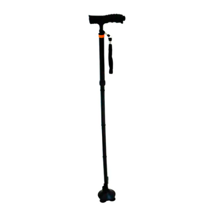 Bastón de aluminio plegable con luz led y base de pie giratoria - Marca Handy BSTEPXL